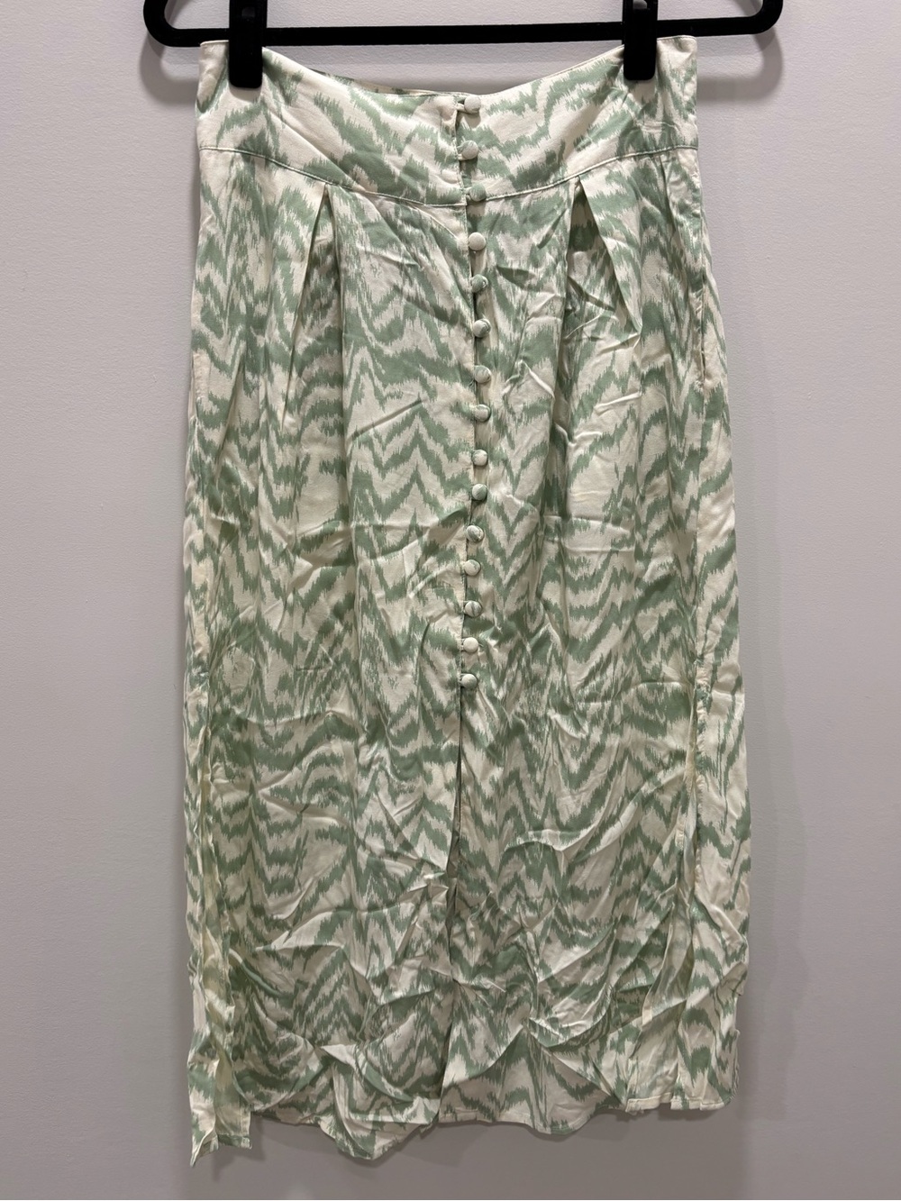 ASOS Design Sage Zebra Print Button-Front Midi Skirt Size 6